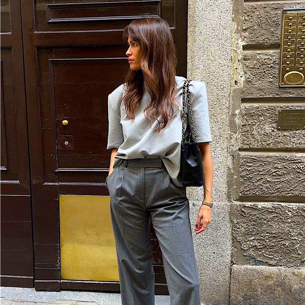 ZARA DARTED FLANNEL PANTS